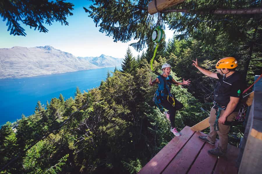 Queenstown: 1-Hour Zipline Tour with 2-Lines & 21-Meter Drop - Harness-up and your first treetop glide