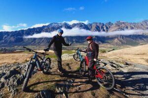 Scenic Guided eBike Tour Ride to the Lake - First leg: sheep farm, Shotover Bridge, and river birdlife