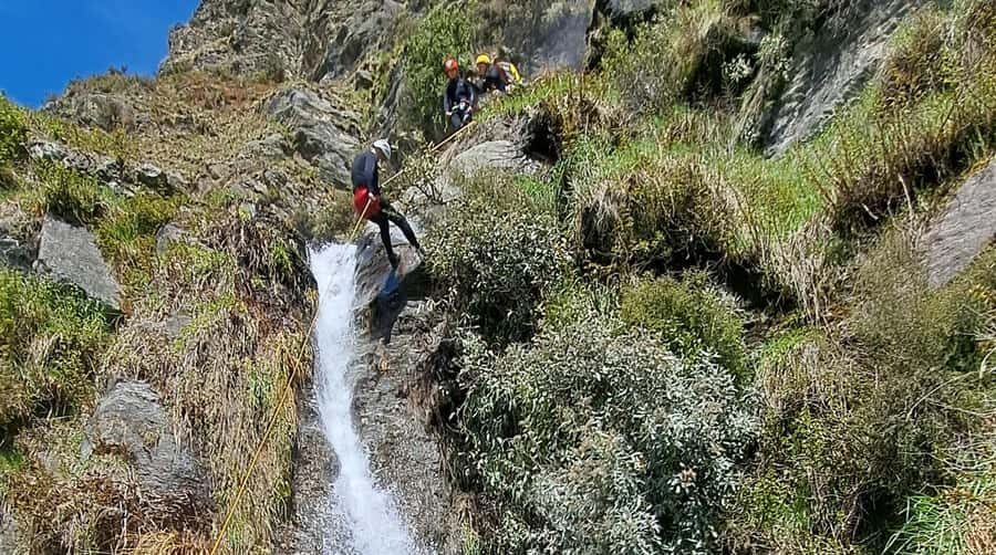 Wanaka: Waterfall Climb and Canyon Tour - Wire crossing and the final guided lower: ending with control
